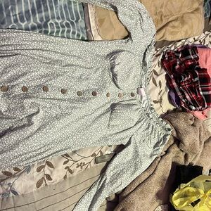 Sage and white flower dress.